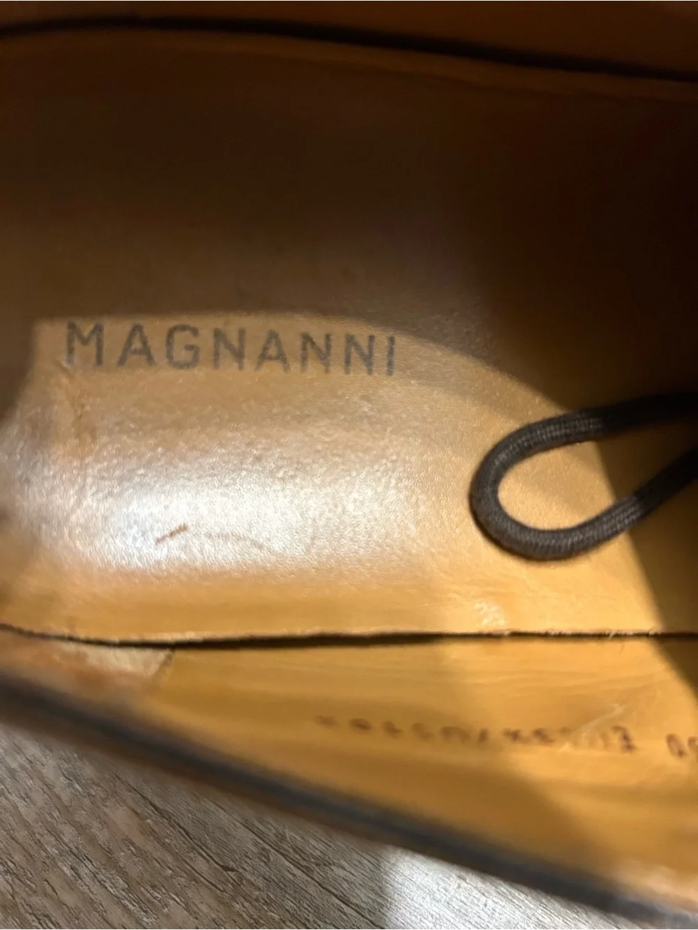 Magnanni Men’s Size 10.5 Cognac Brown Leather Lace-Up Slip-On Sneakers